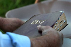 bible held closed